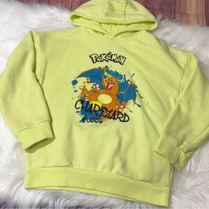Pokemon Charizard Neon Yellow Graphic Hoodie - Boys Size 8-9 Yrs